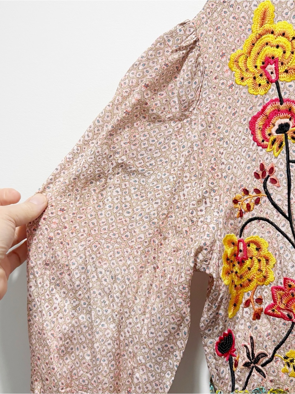 Anthropologie Bhanuni by Jyoti Giorgia Embroidered Maxi Dress Size 4 Tassels - Picture 11 of 16